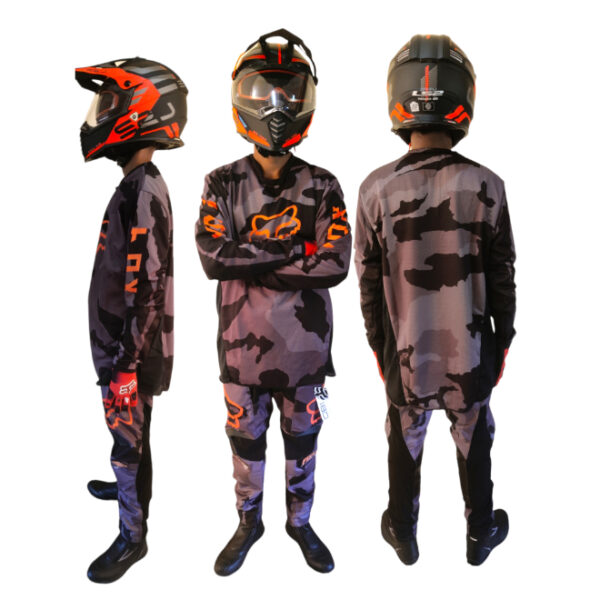 Motocross MX Camo Grey Orange Riding Suit