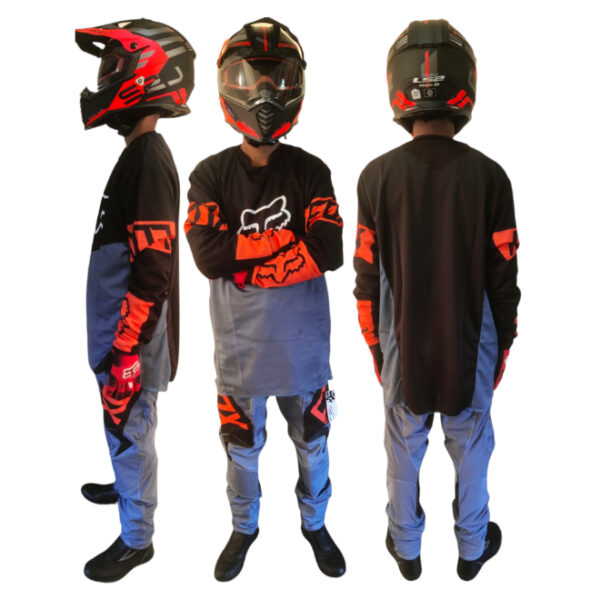 Motocross MX Black Grey Riding Suit Style 5
