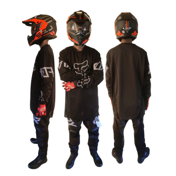 Motocross MX Black Grey Riding Suit Style 6