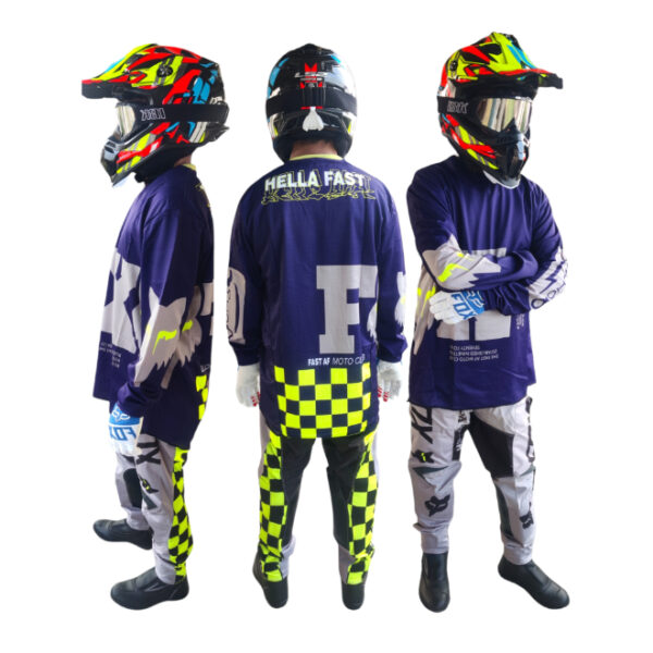 Motocross MX Blue White Riding Suit Style 1