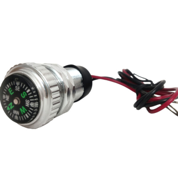 Compass with USB Charger- Silver