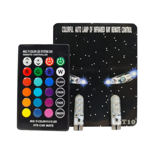 LED Multicolour Parking Bulb with Remote Control (Set of 2)