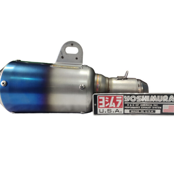 Exhaust Sports Round Short Bottle Brush Steel Blue with DB Killer