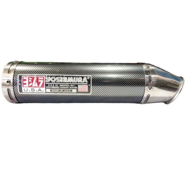Exhaust Sports Round Short Bottle Conical Tip Carbon Finish