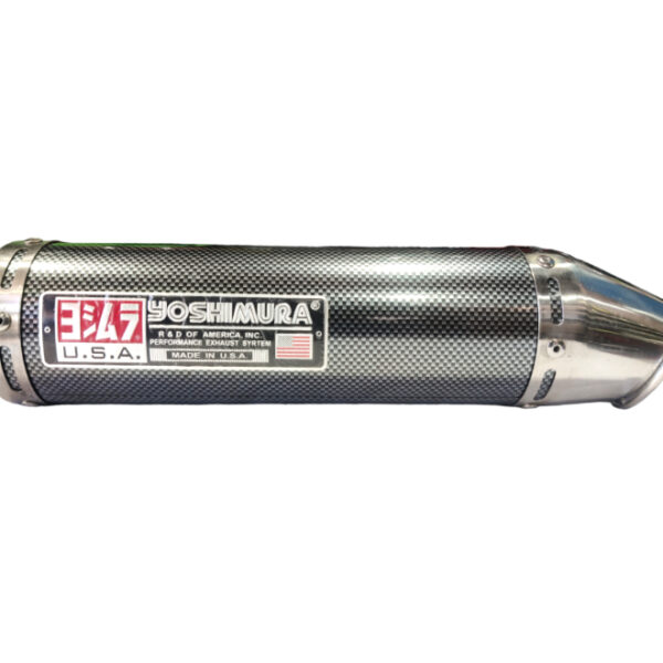 Exhaust Sports Round Short Bottle Conical Tip Carbon Finish