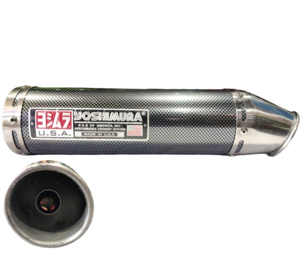 Exhaust Sports Round Short Bottle Conical Tip Carbon Finish - Image 2