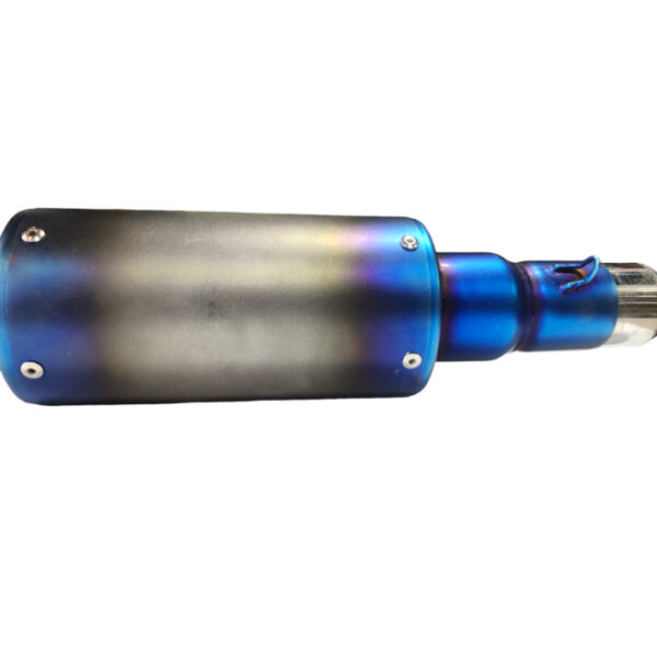 Exhaust Sports Round Short Bottle Brush Steel Rainbow Akrapovic Type