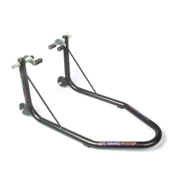Grand PitStop Dismantable Rear Paddock Stand with Skate Wheels - Black - (Bike Wt upto: 450 kgs)