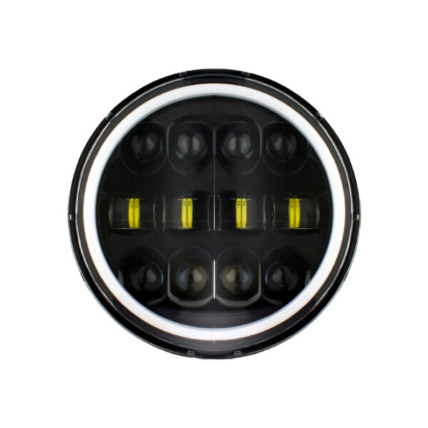 Motocare Eye 12 LED with DRL (White/ Orange) Headlight Assembly (7 Inches)