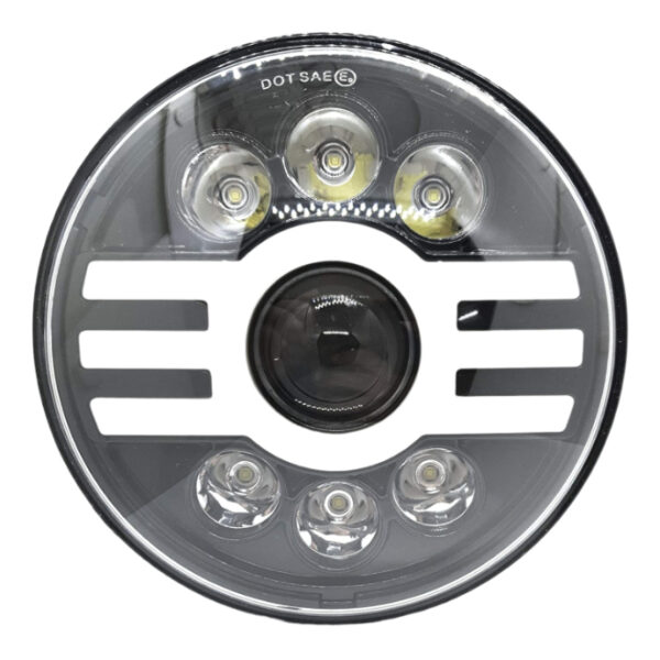 Motocare Eye 7LED (M) with DRL (White/ Orange) Headlight Assembly (7 Inches)