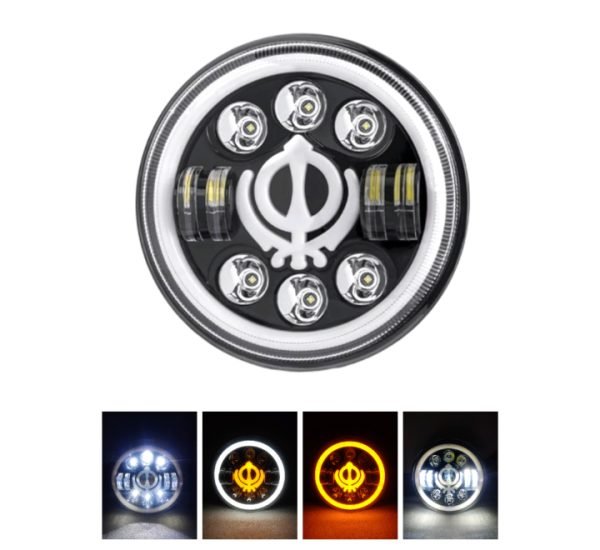 HJG Holy Sikh Logo Headlight Assembly (7 Inches) - Image 4