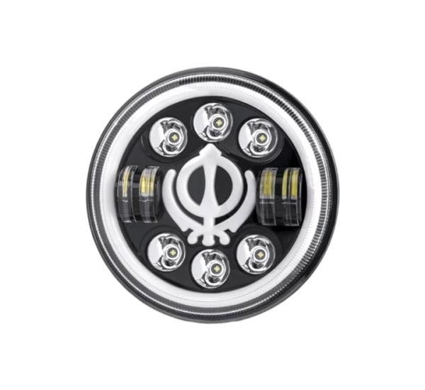 HJG Holy Sikh Logo Headlight Assembly (7 Inches)