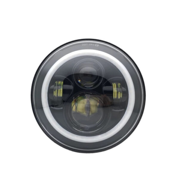 Headlight Assembly (5.25 Inches) Black Box 4 LED with DRL