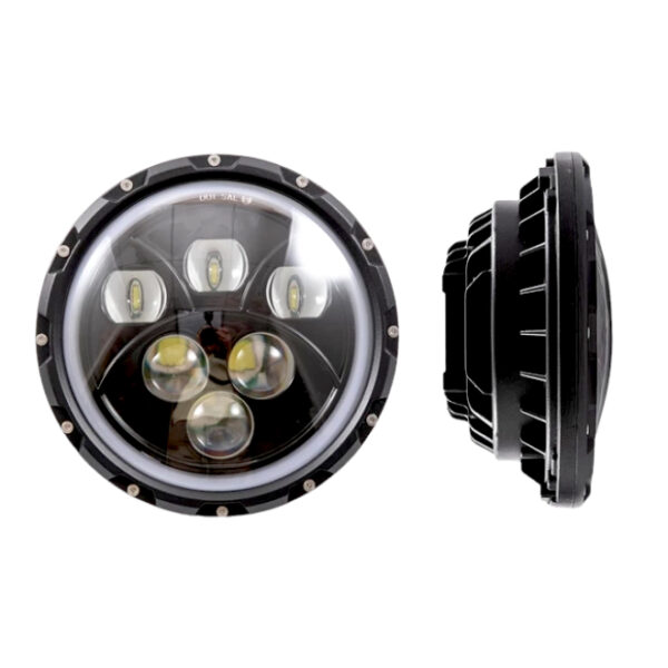 Headlight Assembly (7 Inches) 6 LED with DRL (White)