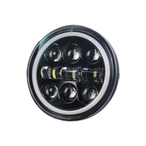 Headlight Assembly (5.25 Inches) 9 LED with DRL (White/ Orange)- Small