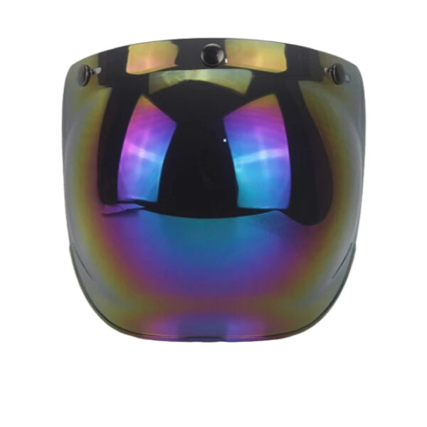 Open Face Jet Helmet Bubble Visor (Rainbow)