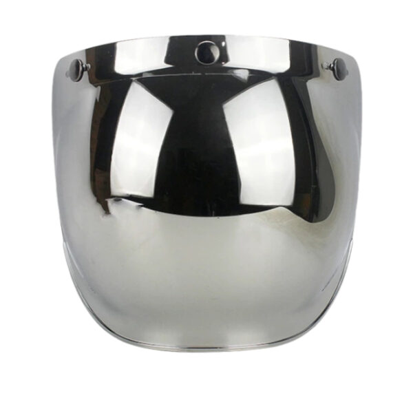 Open Face Jet Helmet Bubble Visor (Silver)