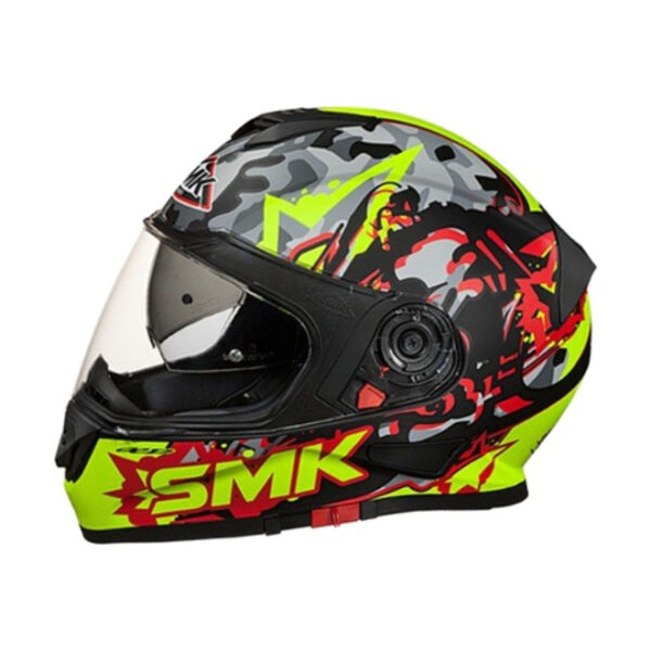 SMK Twister Attack Matt Black Fluro Yellow Red Helmet (MA243)