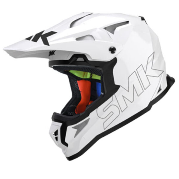 SMK Allterra Unicolour Gloss White Black (GL120) Helmet
