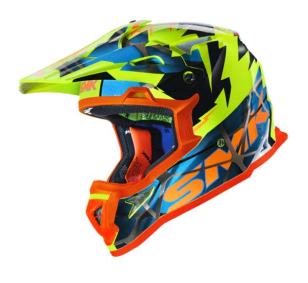 SMK Allterra Fulmine Gloss Yellow Blue Orange (GL457) Helmet