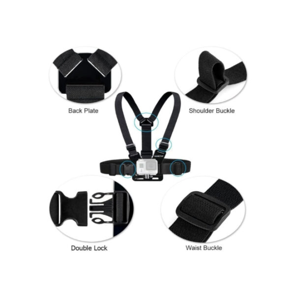 Camera Mount Chest Strap (with free Head Strap)