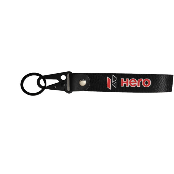 D Hook Wrist Keychain Long Hero Black