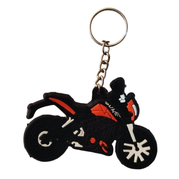 Sleek Rubber Keychain Duke Bike Orange
