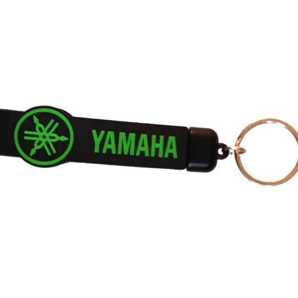 Sleek Rubber Keychain Yamaha Black Green