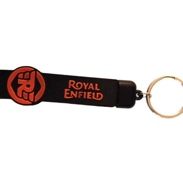 Sleek Rubber Keychain Royal Enfield Orange