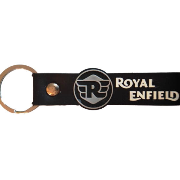 Rubber Keychain Premium Royal Enfield Black Grey