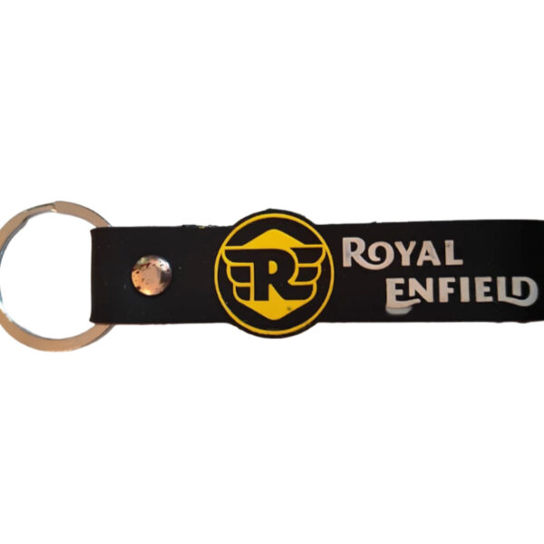Rubber Keychain Premium Royal Enfield Black Yellow