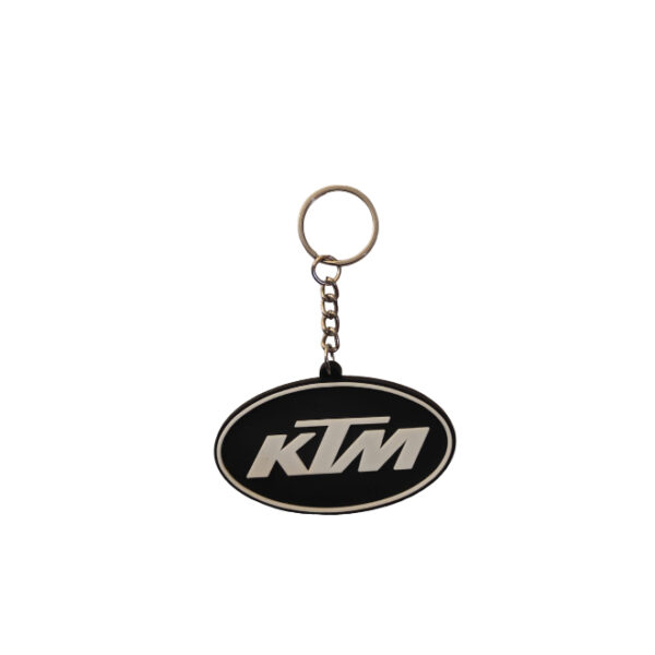 Rubber Keychain Single Side Design KTM Black