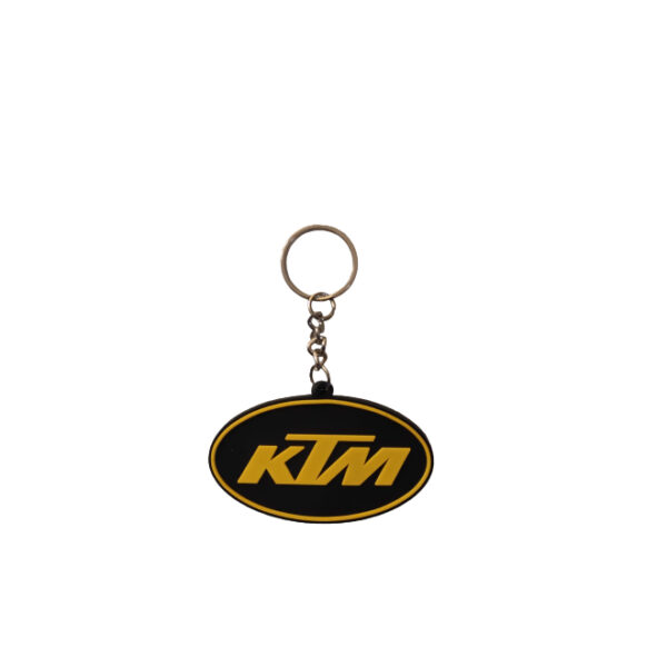 Rubber Keychain Single Side Design KTM Yellow