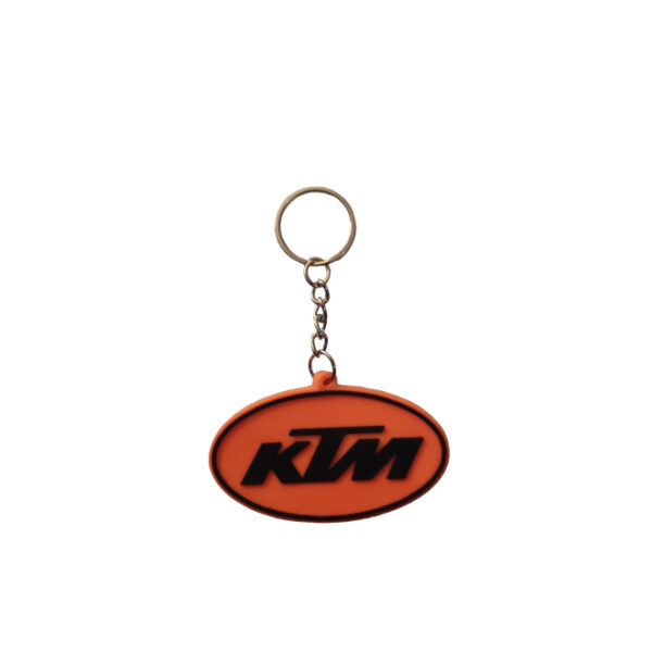Rubber Keychain Single Side Design KTM Orange