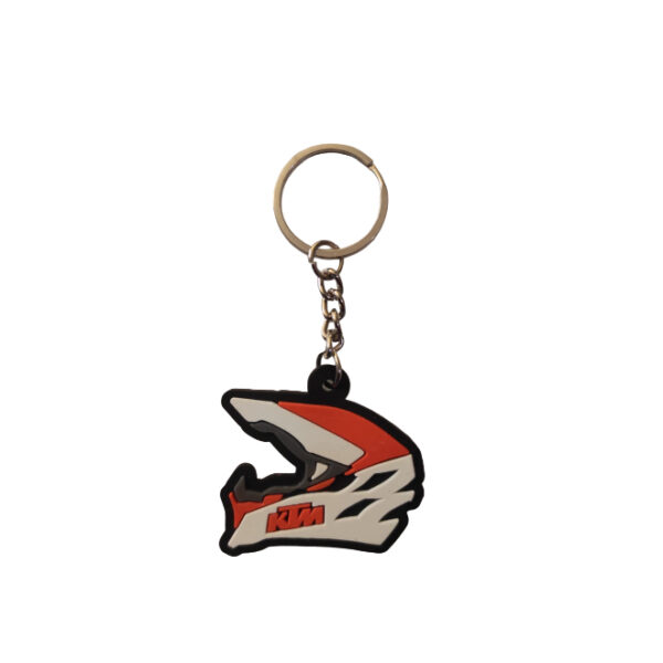 Rubber Keychain Single Side Design KTM Helmet