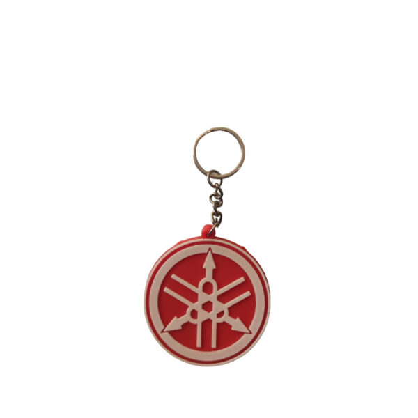 Rubber Keychain Single Side Design Yamaha Red