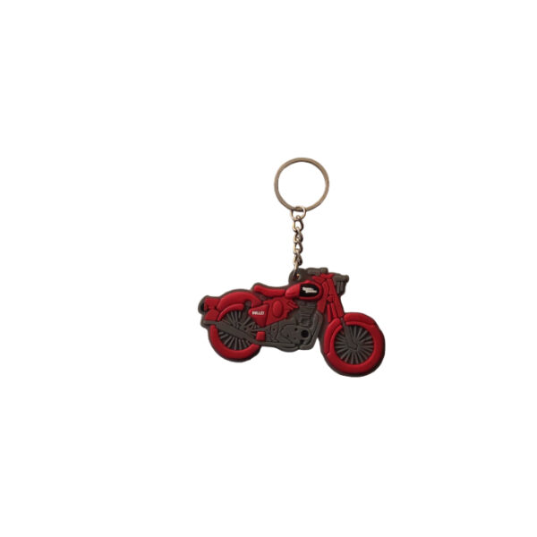Rubber Keychain Single Side Design Royal Enfield Red