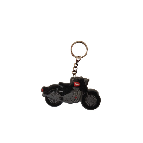 Rubber Keychain Single Side Design Royal Enfield Black