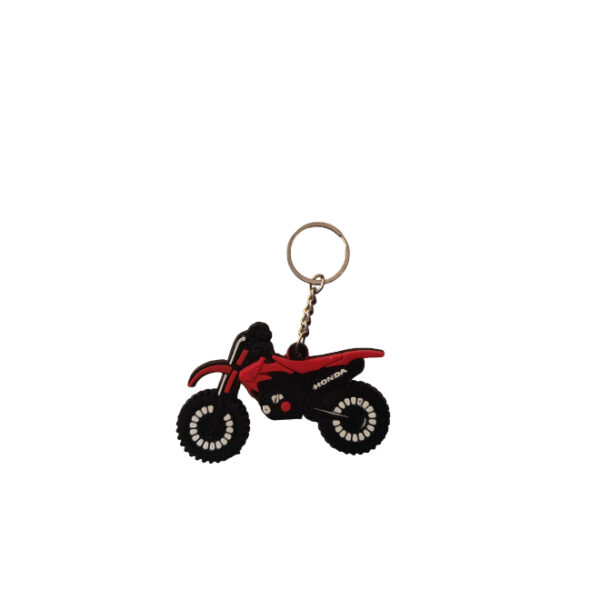 Rubber Keychain Single Side Design Honda Black Red Bike (offroad)
