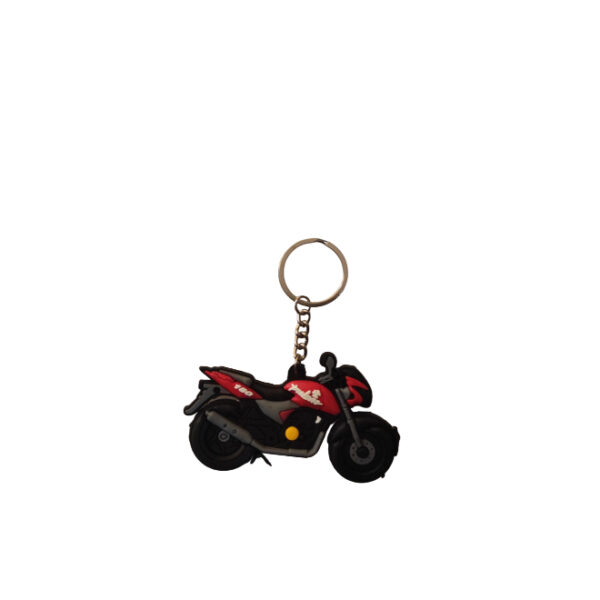 Rubber Keychain Single Side Design Pulsar 180 Red Bike