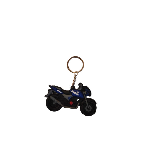Rubber Keychain Single Side Design Pulsar 180 Blue Bike