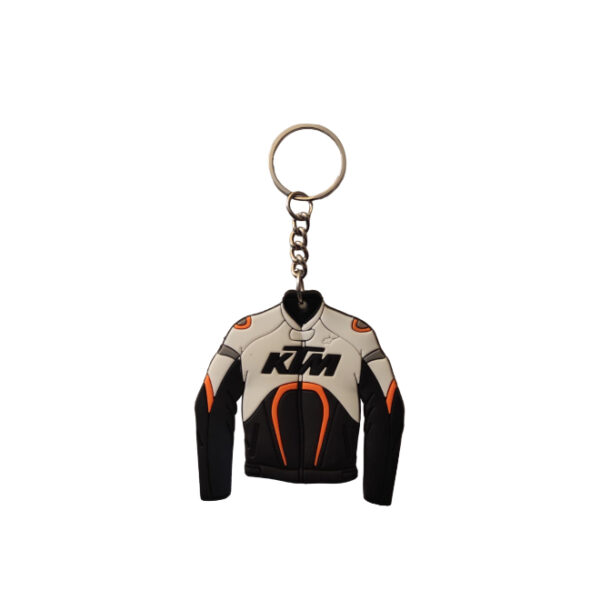 Rubber Keychain Single Side Design KTM Black- White Jacket