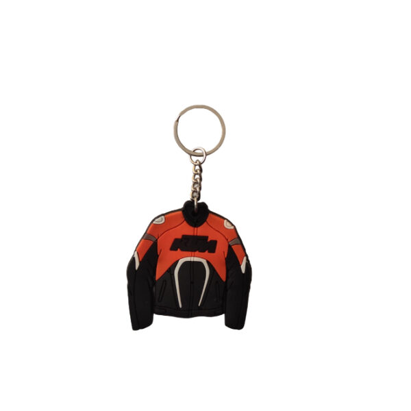 Rubber Keychain Single Side Design KTM Black- Orange Jacket