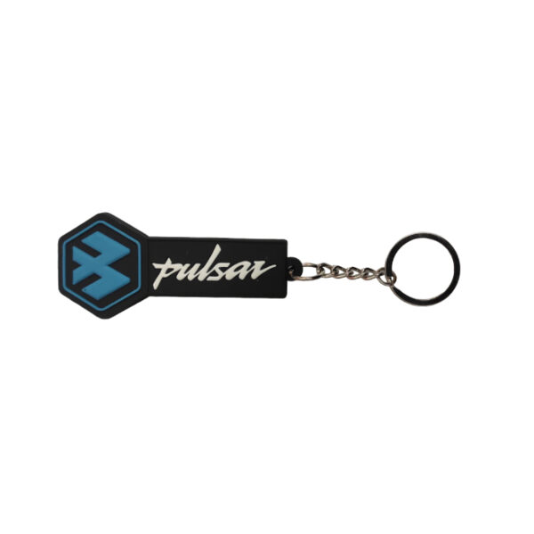 Rubber Keychain Dual Side Design Pulsar Blue