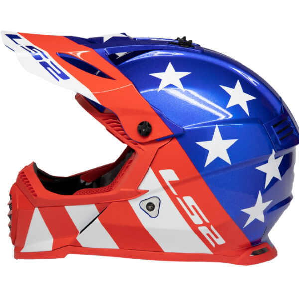 LS2 MX437 Fast Evo Stripes (Red White Blue) Helmet