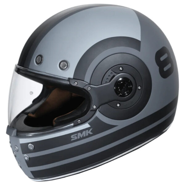 SMK Retro Ranko Matt Grey Black Grey Helmet (MA626)