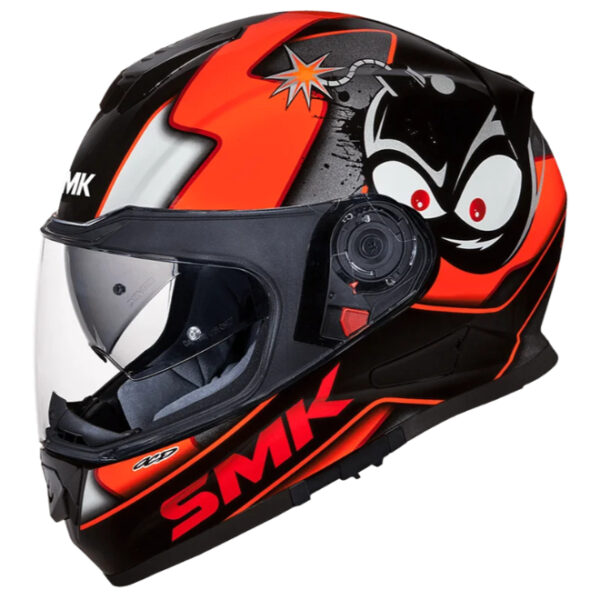 SMK Twister Cartoon Gloss Black Orange Helmet (GL271)