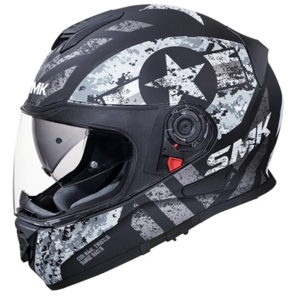 SMK Twister Captain Matt Black Grey Helmet (MA266)