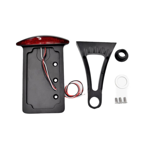 Side Mount Tail Light with Number Plate Harley/ Universal Black
