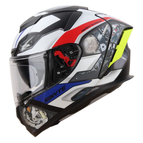 Ignyte IGN4 Machine Gloss Black White Helmet
